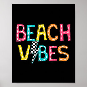 Beach Vibes Hallo Sommerurlaub Girl Women Teen Poster