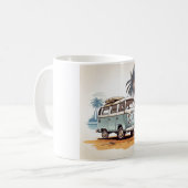 Beach Vibes Kombi Mug - Retro Surfing Serenity Kaffeetasse (Vorderseite Links)