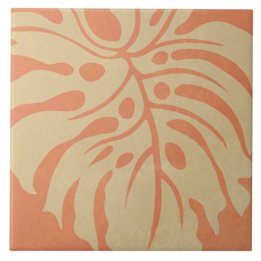 Beach Vibes Monstera Kunstfliese Fliese (Vorderseite)