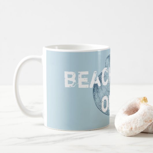 Beach Vibes nur Not leidende Hütte Holz Lumbar P Kaffeetasse (Mit Donut)