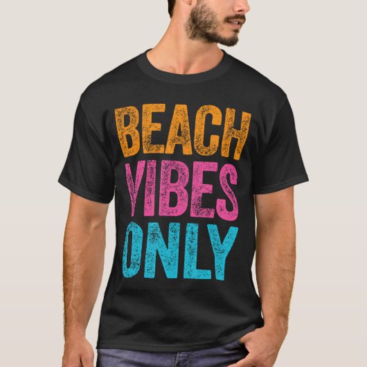 Beach Vibes Only Funny Vacation Quote Shirt Girls (Vorderseite)