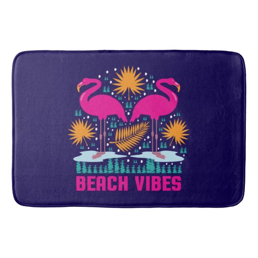 Beach Vibes Pink Flamingos-19501 Badematte (Vorderseite)