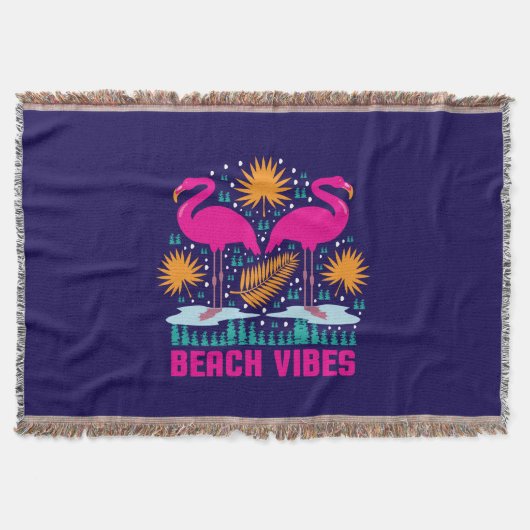 Beach Vibes Pink Flamingos-19501 Decke (Vorderseite)