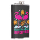 Beach Vibes Pink Flamingos-19501 Flachmann (Rechts)