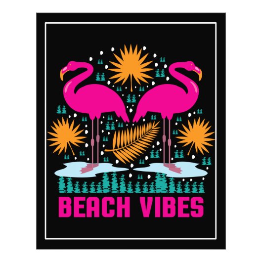 Beach Vibes Pink Flamingos-19501 Fotodruck (Vorne)