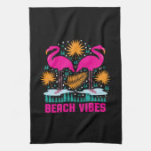 Beach Vibes Pink Flamingos-19501 Geschirrtuch (Vertikal)
