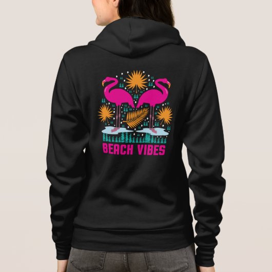 Beach Vibes Pink Flamingos-19501 Hoodie (Rückseite)