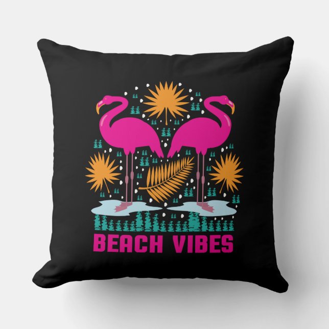 Beach Vibes Pink Flamingos-19501 Kissen (Vorderseite)