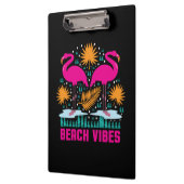 Beach Vibes Pink Flamingos-19501 Klemmbrett (Links)
