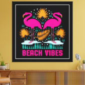 Beach Vibes Pink Flamingos-19501 Leinwanddruck (Insitu (Wohnzimmer))