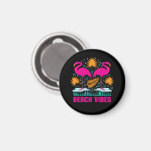 Beach Vibes Pink Flamingos-19501 Magnet (Vorderseite/Rückseite)