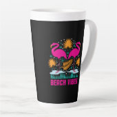 Beach Vibes Pink Flamingos-19501 Milchtasse (Rechte Ecke)