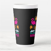 Beach Vibes Pink Flamingos-19501 Milchtasse (Vorderseite)