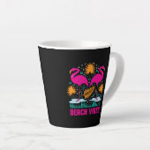 Beach Vibes Pink Flamingos-19501 Milchtasse (Rechte Ecke)