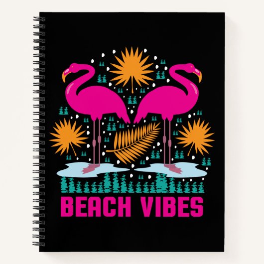 Beach Vibes Pink Flamingos-19501 Notizblock (Vorderseite)