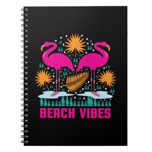 Beach Vibes Pink Flamingos-19501 Notizblock (Vorderseite)