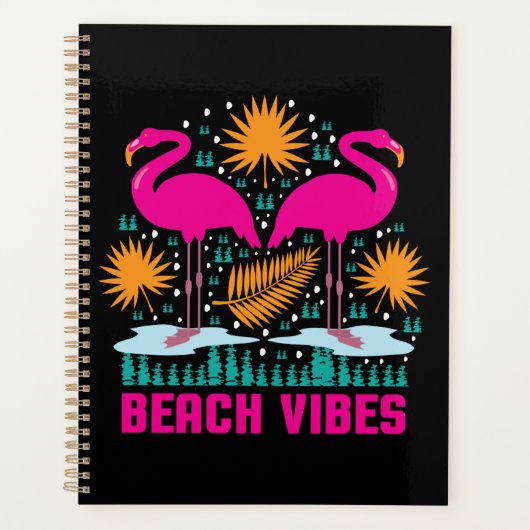 Beach Vibes Pink Flamingos-19501 Planer (Vorderseite)