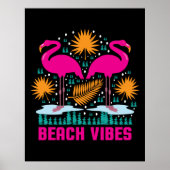 Beach Vibes Pink Flamingos-19501 Poster (Vorne)