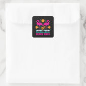 Beach Vibes Pink Flamingos-19501 Quadratischer Aufkleber (Tasche)