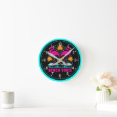 Beach Vibes Pink Flamingos-19501 Runde Wanduhr (Zuhause)
