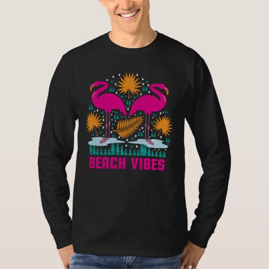 Beach Vibes Pink Flamingos-19501 T-Shirt (Vorderseite)