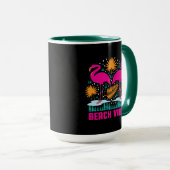 Beach Vibes Pink Flamingos-19501 Tasse (VorderseiteRechts)