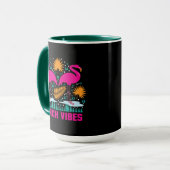 Beach Vibes Pink Flamingos-19501 Tasse (Vorderseite Links)