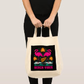 Beach Vibes Pink Flamingos-19501 Tragetasche (Vorderseite (Produkt))