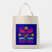 Beach Vibes Pink Flamingos-19501 Tragetasche (Rückseite)