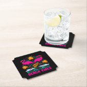 Beach Vibes Pink Flamingos-19501 Untersetzer (Vor Ort)