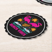 Beach Vibes Pink Flamingos-19501 Untersetzer (angewinkelt)