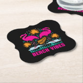 Beach Vibes Pink Flamingos-19501 Untersetzer (angewinkelt)