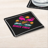 Beach Vibes Pink Flamingos-19501 Untersetzer (angewinkelt)