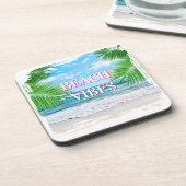 Beach Vibes Plastic Untersetzer Set (Linke Seite)
