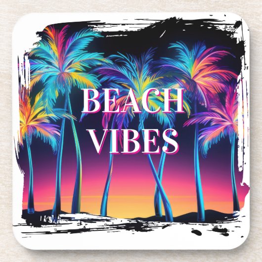 Beach Vibes Plastic Untersetzer Set (Vorderseite)
