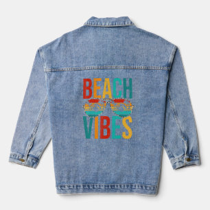 Beach Vibes Retro Sommersonnenbrille Happy Letzten Jeansjacke