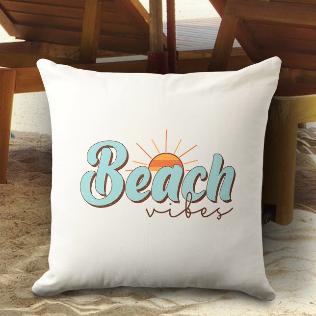 Beach Vibes Retro Summer Sun Kissen (Von Creator hochgeladen)