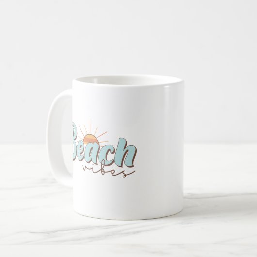 Beach Vibes Retro Summer Sun Kitchen Kaffeetasse (Vorderseite Links)
