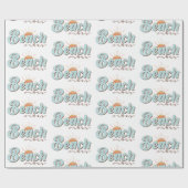 Beach Vibes Retro Summer Sun Pattern Geschenkpapier (Flach)