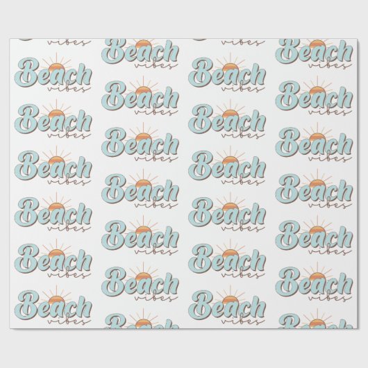 Beach Vibes Retro Summer Sun Pattern Geschenkpapier (Flach)