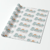 Beach Vibes Retro Summer Sun Pattern Geschenkpapier (Ungerollt)