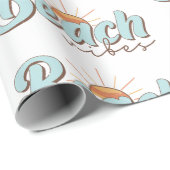 Beach Vibes Retro Summer Sun Pattern Geschenkpapier (Rolleneckpunkt)