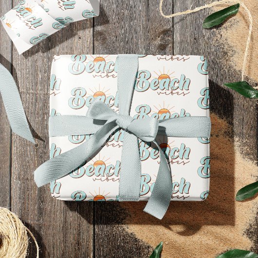 Beach Vibes Retro Summer Sun Pattern Geschenkpapier