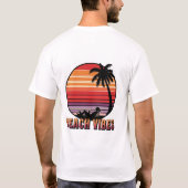 Beach Vibes - Retro Sunset T-Shirt (Rückseite)