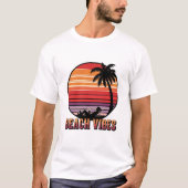 Beach Vibes - Retro Sunset T-Shirt (Vorderseite)