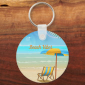 Beach Vibes Schlüsselanhänger, Basic Button Schlüs Schlüsselanhänger (Vorderseite)