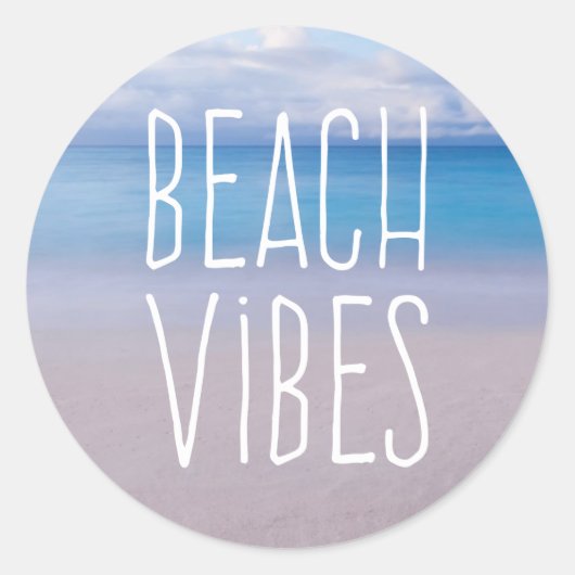 Beach Vibes Schöner Ocean Beach Round Sticker (Vorderseite)