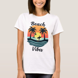 Beach Vibes Sommer Sonne Strand Palme T-Shirt