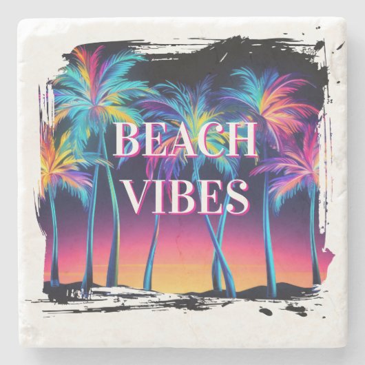 Beach Vibes Stone Untersetzer Set (Vorderseite)
