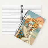 Beach Vibes Summer Glamour Girl in Sonnenbrille Notizblock (Innen)